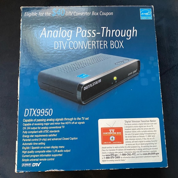 Digital Stream DTX9950 Analog Pass-Through DTV Converter Box w/ Remote Untested - Picture 1 of 13